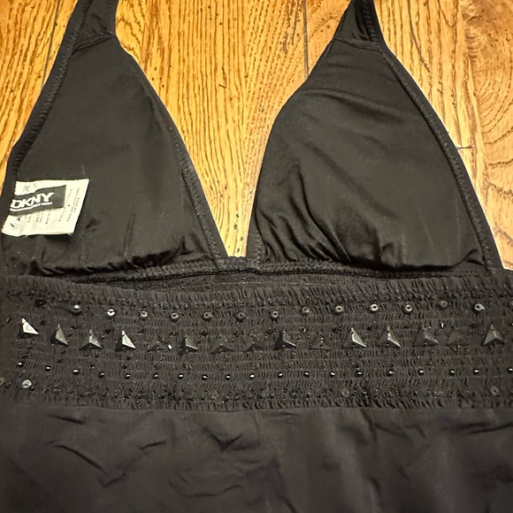 Donna Karen deep v jeweled swim suit sz 8 - Picture 4 of 5